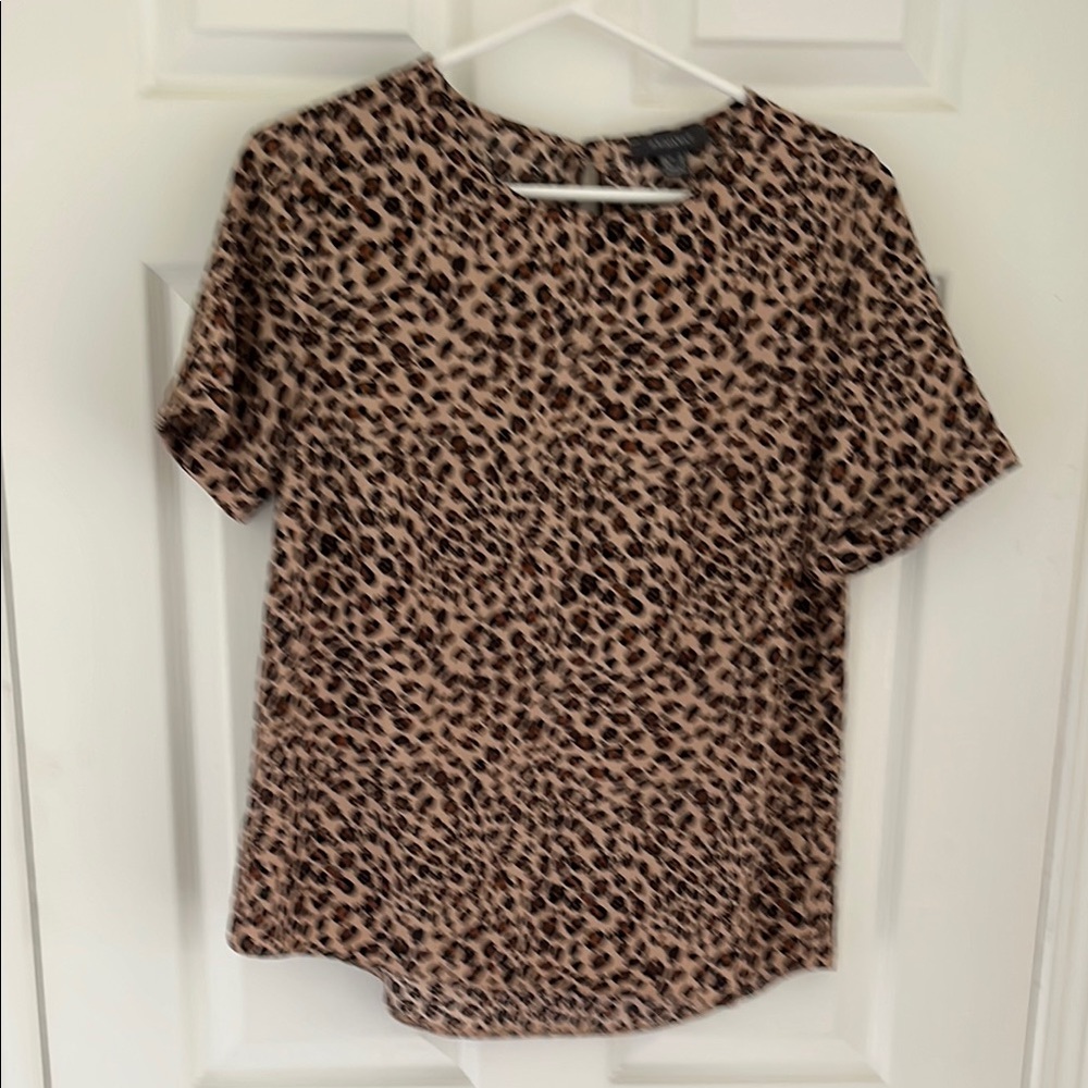 Primark Brown Short Sleeve Leopard Print top